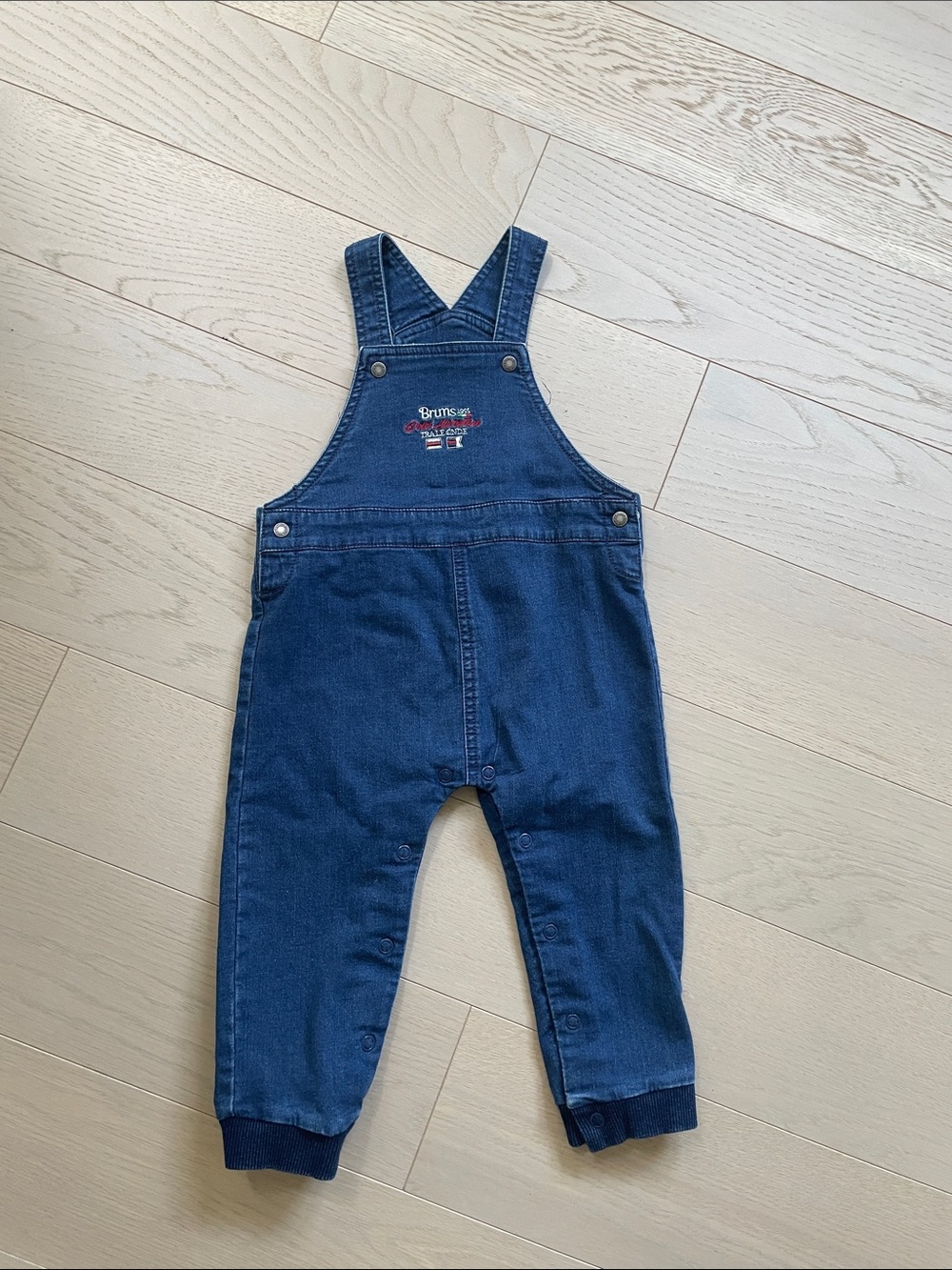 Brums Navy Denim Baby Overalls